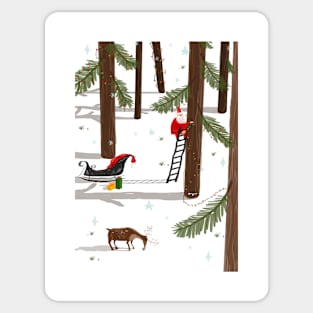 Forest Christmas Party Sticker